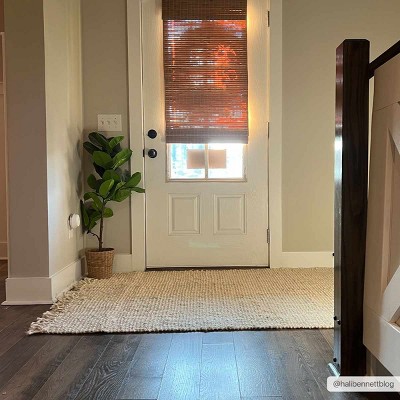 Beige Handwoven Jute Area Rug with Natural Fringe, 3' x 5'