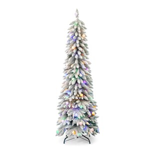 Christmas Snow Kissed Pine Flocked Slim Tree 6ft - 1 of 4