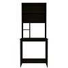 Vynxaria Writing Computer Desk with Shelves Modern Engineered Wood Desk with Drawers and Footrest for Home Office - Black - 3 of 4