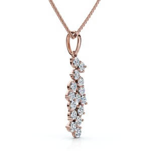 Pompeii3 1/3Ct Cascading Diamond Pendant Necklace 14k Gold Lab Created - 1 of 2