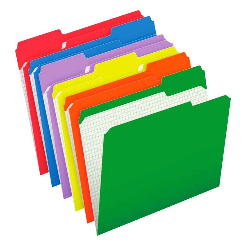 Pendaflex Reinforced File Folder, Letter Size, 1/3 Cut Tabs,  Assorted Colors, Pack of 100, 1 of 2