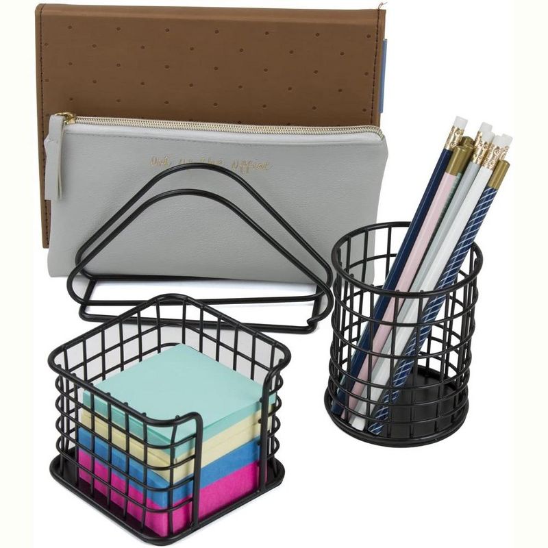 Sorbus Wire Metal 5 in 1 Desk Organizer Set - for Papers, Files, Writing Tools, and More, 4 of 10