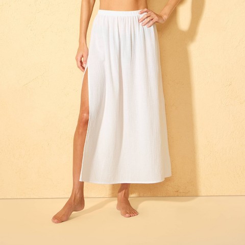 Shade & Shore Women's Gauze Cover Up Skirt - Shade & Shore™ White XL