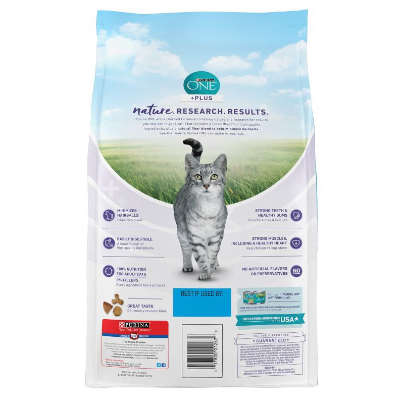 Purina ONE Hairball Formula Adult Premium Chicken Flavor Dry Cat Food, 4 of 9
