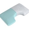 TopComfy Support Pillow Bella Ice Curve Pillow with Phase Change Cooling Cover for Ultimate Comfort, White and Blue, 16"*8"*8" - 3 of 4