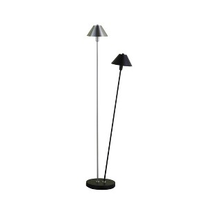 47.5" In Led Double G-9 Matte Powder Black/Silver Redman Brushed Nickel Floor Lamp - 1 of 1