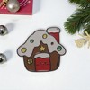 Unique Bargains Christmas Brooches Series Alloy Dripping Wax Red Green 0.98"x1.06" 1 Pc - 2 of 4