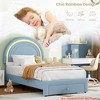 Twin Upholstered Bed Frame - w/ Storage Drawer and Rainbow Headboard, Berber Fleece Princess Platform Bed for Kids - 4 of 4