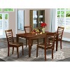 HomeStock 5-Piece Rectangle Mahogany Finish Solid Wood Top Dining table with 4 Chairs - 2 of 4