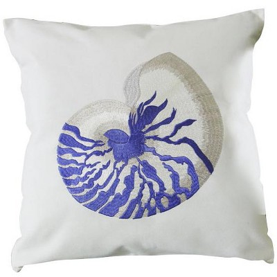 Mina Victory Beach Lifestyle Textured Conch Shell Indoor Throw Pillow White  18 X 18 : Target