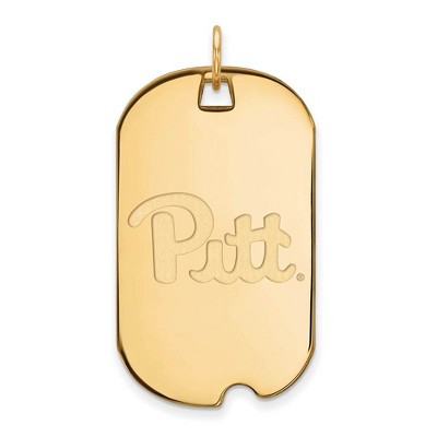 Black Bow Jewelry 10k Yellow Gold Pittsburgh Panthers NCAA Large Pendant