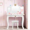 Costway Kids Makeup Dressing Table Chair Set Princess Vanity & Tri-folding Mirror - 4 of 4