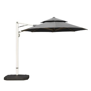 Okak 2-Tier Outdoor Umbrella with Air Vent and Center Pole, Beach Umbrella with Sturdy Metal Rids, Sun Umbrella for Garden, Backyard - 1 of 4
