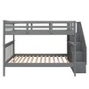 Stairway Full-Over-Full Bunk Bed with Storage and Guard Rail for Bedroom, Dorm, White color - 2 of 4