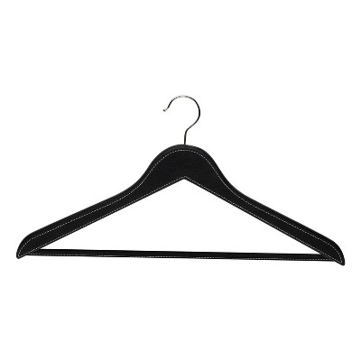 Simplify 3pk Vegan Leather Hangers Black