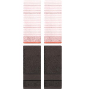 REGALWOVEN 4 Pcs Cotton Soft Comfortable Absorbent Striped Hand Towel - 1 of 4
