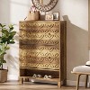Hommoo Rustic Shoe Cabinet with 2 Flip Drawers - 3 of 4