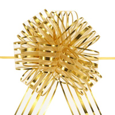Unique Bargains Bright Metallic Gift Wrapping Large Pull Bow Ribbon for Wedding 5 Pcs