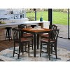 Counter Height Dining Set - 5 Piece Table & Chairs - Kitchen Set - Modern Design - Black & Cherry Finish - 2 of 4