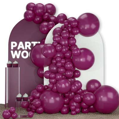 PartyWoo Balloons Dark Purple Dark Magenta Plum 18 12 10 5 Inch 142 pcs