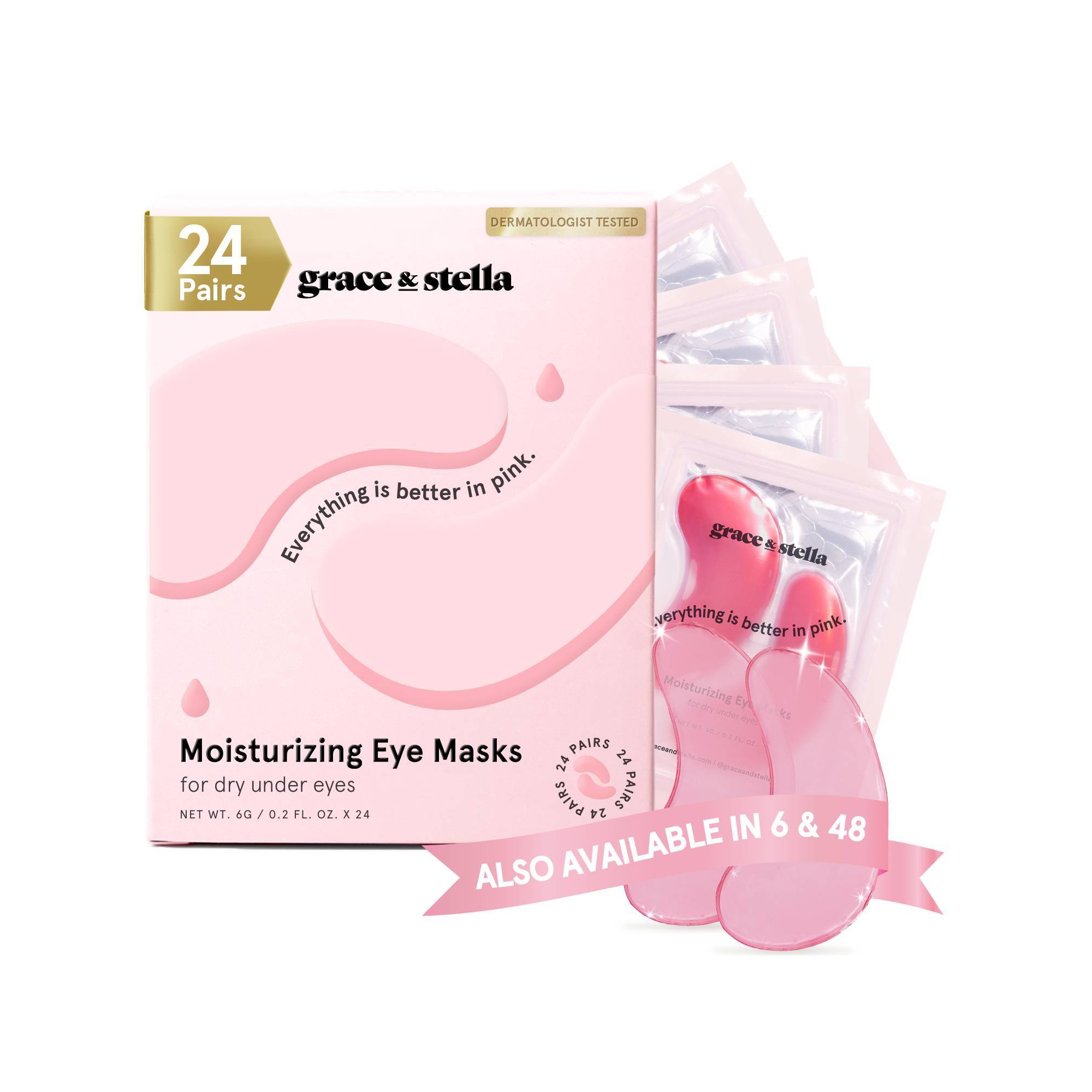 Grace & Stella Moisturizing Under Eye Mask - Pink