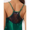cheibear Women's Satin Silky Sleeveless Lace Trim Camisole Tops with Shorts Pajama Sets - 4 of 4