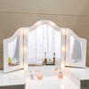 Garvee Kids Vanity, Princess Makeup Desk Dressing Table with Tri-fold Mirror & Storage Shelves(White) - 2 of 4