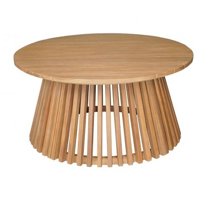Zahara Coffee Table 15.7"H, Natural Finish, Modern Solid Acacia Wood By Zuo Modern