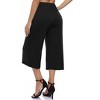 Coolmee Women Elastic Waist Wide Leg Cropped Pants Trousers Casual Palazzo Pants with Pockets - 3 of 4
