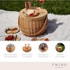 Twine Cask Willow Outdoor Picnic Basket with Lid and Handle, Insulated Picnic Basket, Wicker Basket with Picnic Equipment Set of 1 - 2 of 4