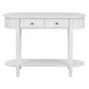 LIVAREEmlen Elegant Retro Console Table with Curved Design and Smooth Glaze for Entryways, Living Rooms and hallways (Antique White) - 2 of 4
