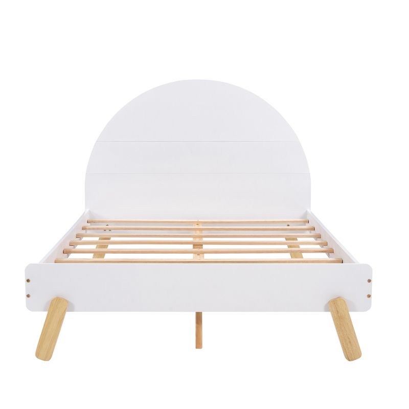 Wooden Platform Bed With Curved/Unicorn Shape Headboard-ModernLuxe, 4 of 11