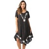 Riviera Sun Womens Short Sleeve Denim Embroidered Sundress - Lace Trim Summer Dress. - 3 of 3