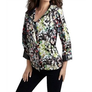 Women's Mosaic Hooded Rain Jacket - ANGEL - 1 of 2