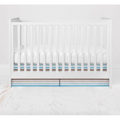 Bacati - Mod Dia/Strps Aqua Crib or Toddler Bed Skirt