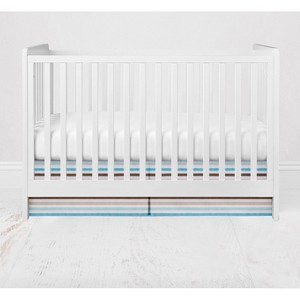 Bacati - Mod Dia/Strps Aqua Crib or Toddler Bed Skirt - 1 of 4