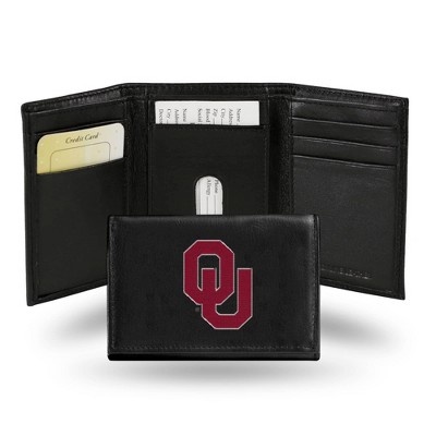 NCAA Oklahoma Sooners Embroidered Genuine Leather Tri-Fold Wallet