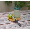 Dos Sueños Mexican Hand Blown Drinking Glasses - Aqua Rim - 14oz - Single Glass - 2 of 4
