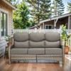 POCASSY 6" Thick Cushion High Back Outdoor Wicker Patio Sofa, All Weather Wicker Furniture 3-Seater Sofa Patio Couch for Porch - 3 of 4