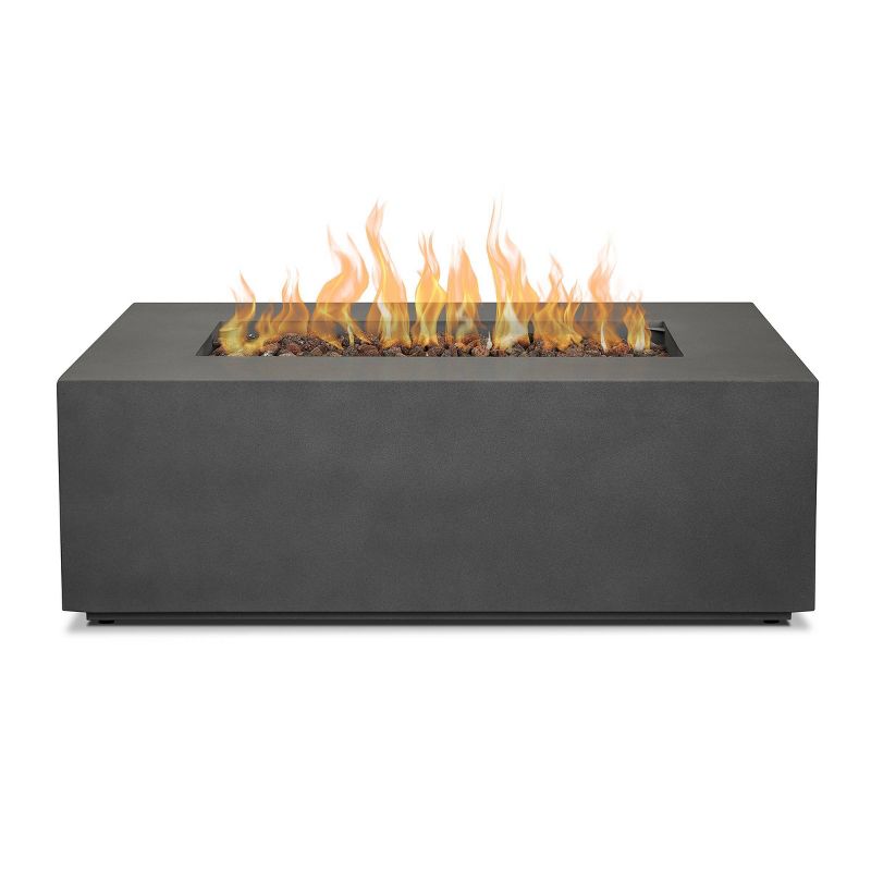 Aegean Small Rectangle Fire Table with NG Conversion Weather Slate - Real Flame, 3 of 13