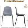 SEVOBAL Modern Plastic Stackable Dining Chair, Accent Chairs Set of 4 with Metal Legs for Indoor or Outdoor, Gray, 21.26"*20.08"*33.27" - 3 of 4