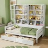 TIRAMISUBEST Twin Size Daybed with Drawers and Glass-Door Cabinets, Storage Bed Frame with Built-in LED Light and Shelves - 2 of 4