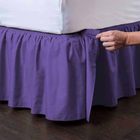 Shopbedding Detachable Bedskirt Full Size, Grape, 21 Drop - Easy