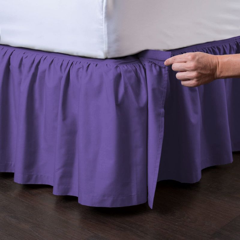 SHOPBEDDING Detachable Bedskirt, Easy on/Easy Off Ruffled Bed Skirt, 1 of 4