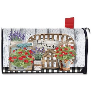 Faith and Family Farmhouse Spring Magnetic Mailbox Cover Standard Briarwood Lane - 1 of 3