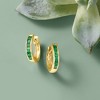 Ross-Simons 0.60 ct. t.w. Square-Cut Emerald Huggie Hoop Earrings in 14kt Yellow Gold - 3 of 4