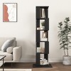 LIVAREEmlen 5 Tier Rotating Bookshelf,Floor Rack Simple Bookcase with Acrylic plate Student Multi-Function Creative Bookshelf-Toppling Base - 3 of 4