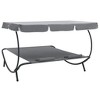 VidaXL Patio Lounge Bed with Canopy and Pillows Gray - 4 of 4