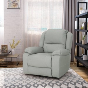 Malic Classic Leather Swivel Recliner Light Gray - Christopher Knight Home - 1 of 4