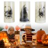 iMountek"3-Pack Halloween Flameless Candles with Timer, Battery-Powered Warm Orange Light for Party Décor"White&Orange - 4 of 4